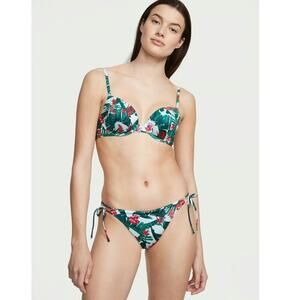 NWT Victoria Secret Sexy Tee Push Up Bikini Top Size 32B Blue Palm Green Pink